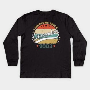 Awesome Since December 2003 Birthday Retro Sunset Vintage Kids Long Sleeve T-Shirt